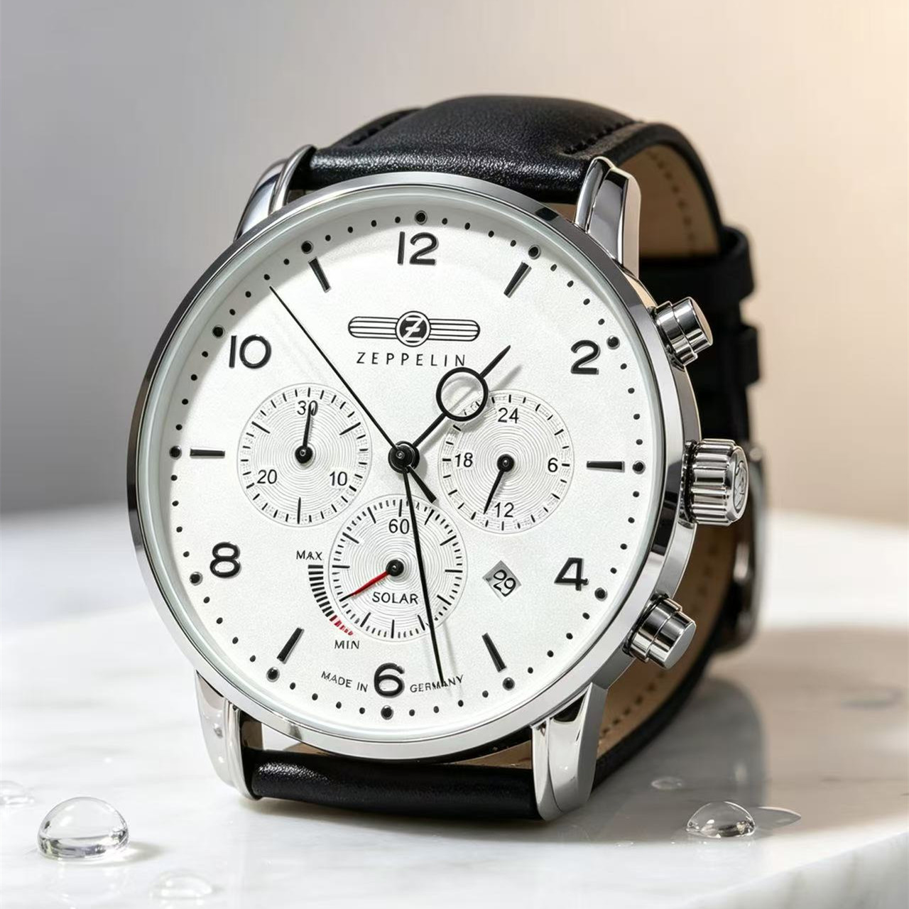 Leather Watch Band Men - Zeppelin Airship Automatic Date Mens Cases