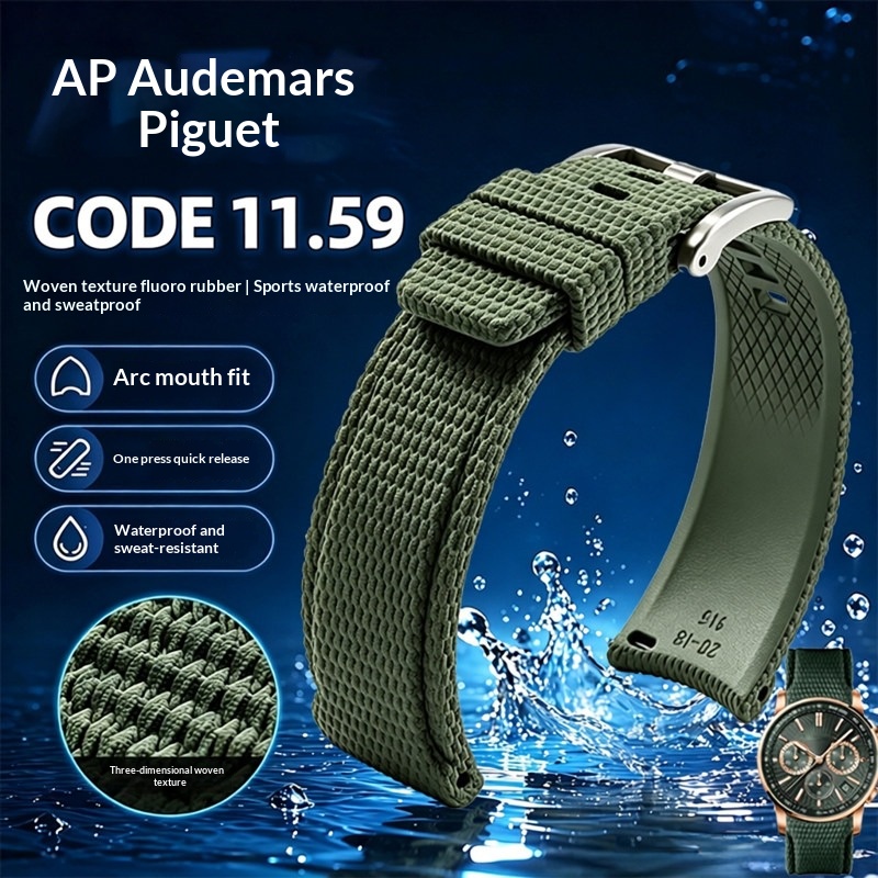 Curved End FKM Rubber Watch St - đánh giá và giá Audemars Piguet Watch Code 11.59