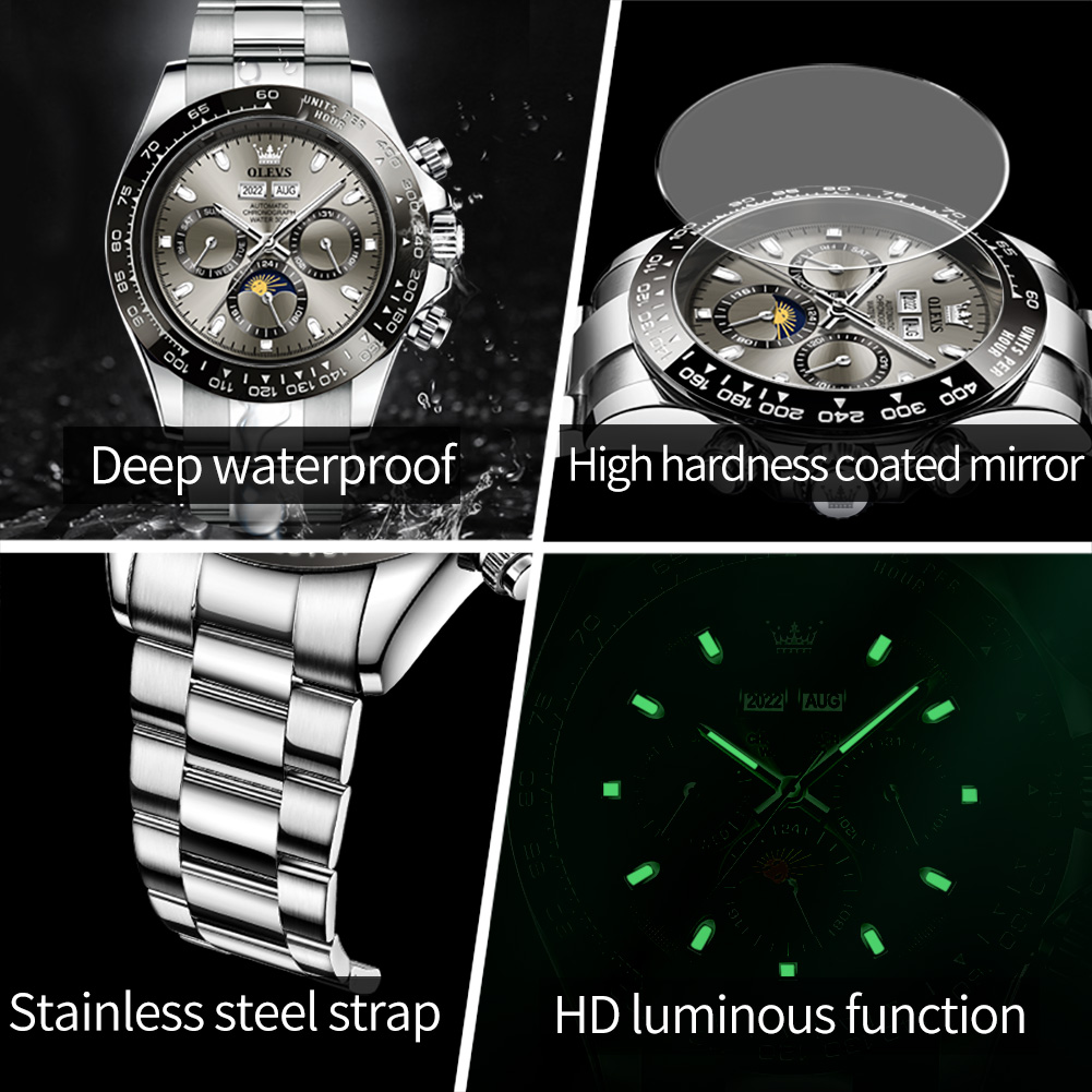 OLEVS Cao Cấp Đồng Hồ Nam Chro - đánh giá và giá Cartier Watch Tank